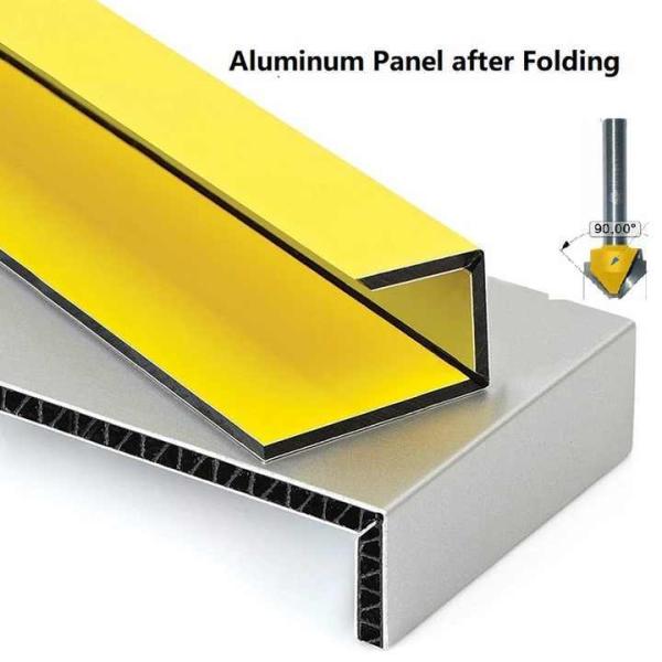 1/4 6 Shank Carbide 90 Degree ACM ACP Cutting Tools V Groove Router Bit for Aluminium