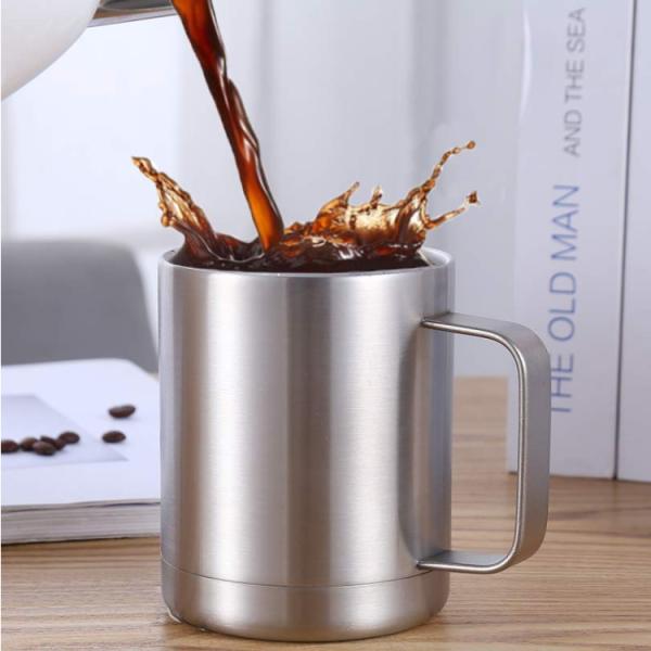 1-13.5 Oz Double Wall Coffee Cupe  S/S Custom Logo For Office Home Outdoor