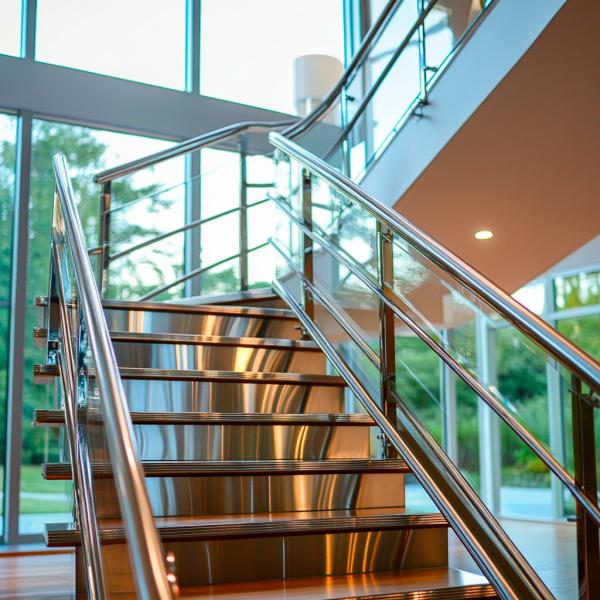 Rust-Proof 304 Stainless Steel Handrails with Flat Saddle for Glass Railings