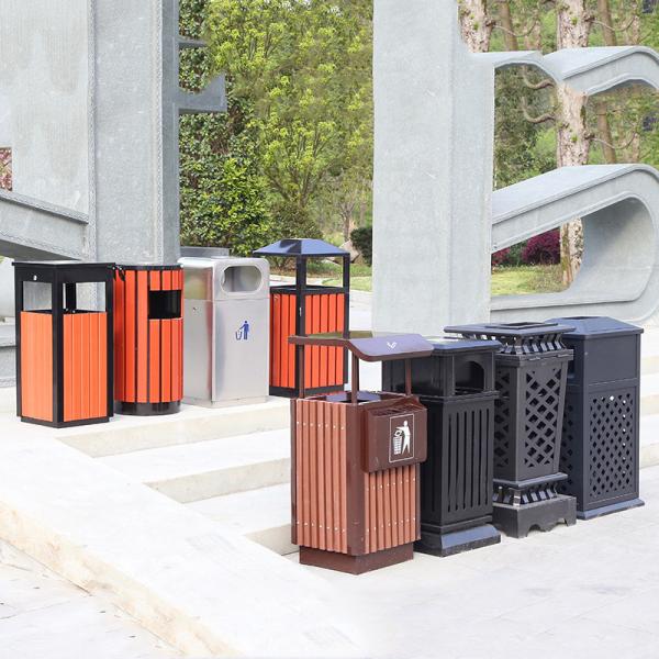Plastic Wood Recycling Waste Bin Classification Customized Trash Can