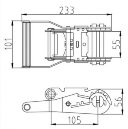 10 le rochet verrouillable de pouce 22000lb de la tonne 3 amarrent des courroies