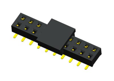 20 passo da fileira 2.0mm do dobro de Pin Black Female Header Connector com TAMPÃO