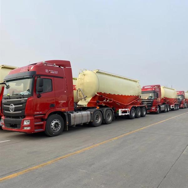 Steel 3 Axle Dry Bulk Mixer Power Silo Cement Trailer with 12m3/Minute Air Compressor