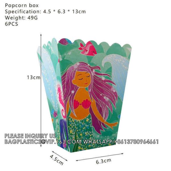 Party Supplies Set Mermaid Series Tableware Banner Mask Decoration Cake Topper Gift Bag Kids Paper Toy Birthday