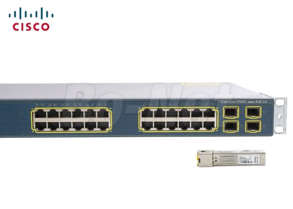 24 Port Cisco Ethernet Switch , WS-C3560G-24PS-E Cisco Rack Mount Kit 4 SFP Ports