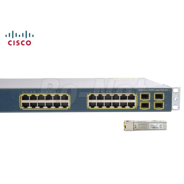 24 Port Cisco Ethernet Switch , WS-C3560G-24PS-E Cisco Rack Mount Kit 4 SFP Ports