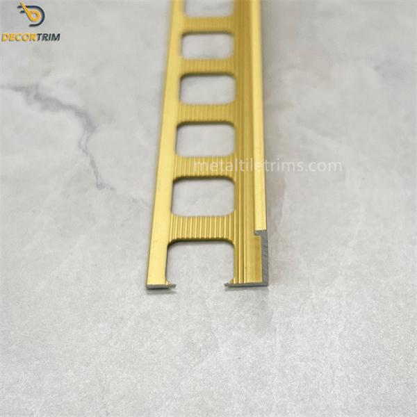 Gold 12mmx2.5m aluminium tile corner trim Brushed Chrome L Shape