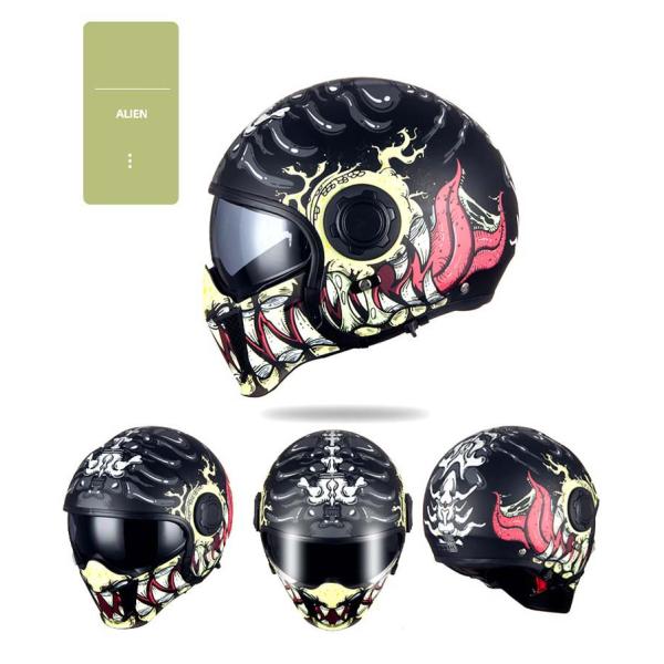Custom Vintage Open Face Motorcycle Helmet with Mask Delivery Time 30-35 Work Days
