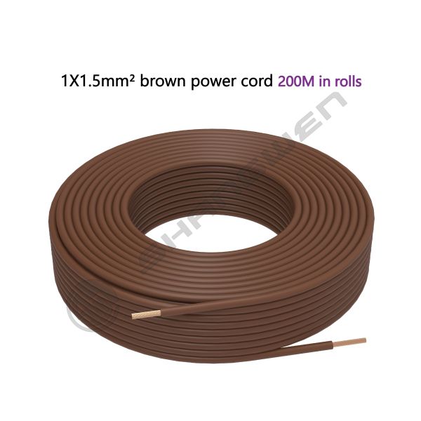 RV Single Conductor PVC Insulated Wire Power Cord 1*1.5mm² H07V-K 450/750V Brown CE CCC VDE  Insulation Bare Copper Single Core
