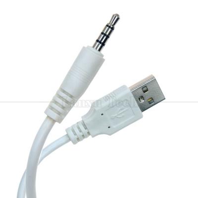 Customized Data Charging USB A Male to Aux 4 Poles 3.5mm Audio Jack Adapter Cable for Speaker Headphone