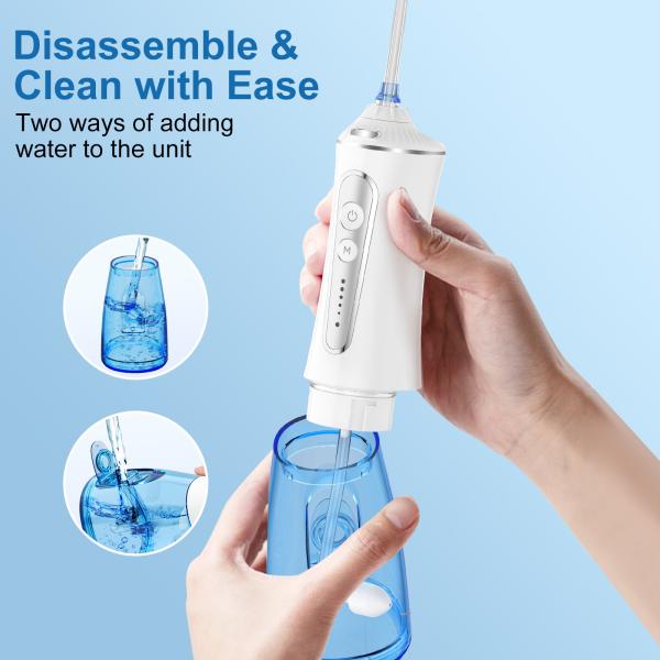 Flosser de água portátil de 300 ml IPX7 impermeável Irrigação oral sem fio Limpeador de dentes recarregável
