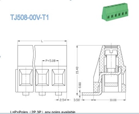 Блоки винта PCB терминальные сооружают 5.08mm 300V 10A 2Poles - 24Poles