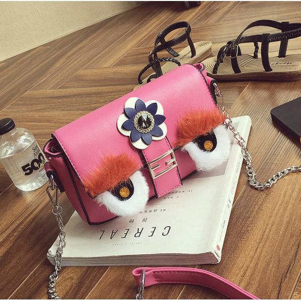 Star with hair eyes small square package chain shoulder bag Messenger bag Europe and America tide female