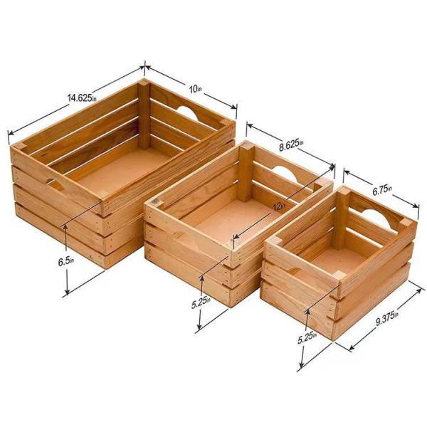 Pine Wood Crates for storage  wooden  storage box wooden vegetable storage crate