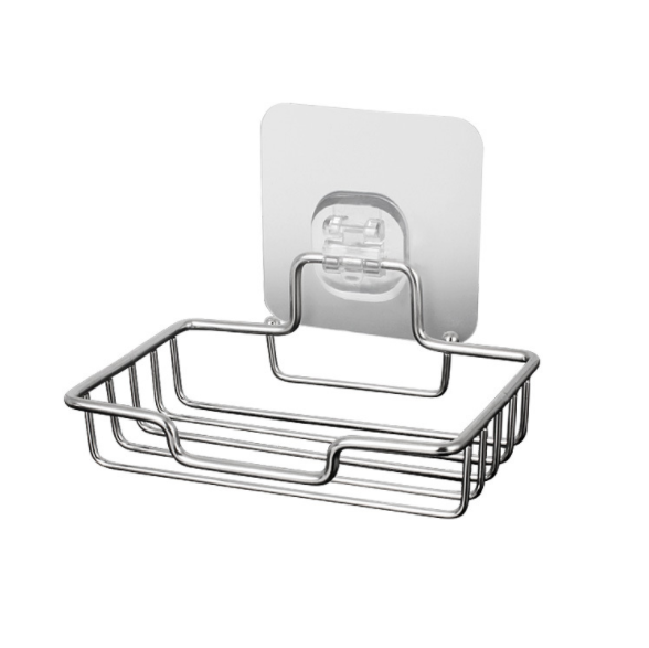 Adhesive No Drilling Suction Cup Soap Holder for Bathroom Kitchen