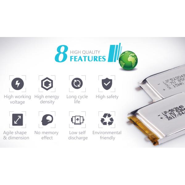 Lipo 603040 3.7v 650mah Custom Made Lithium Ion Polymer Battery Pack