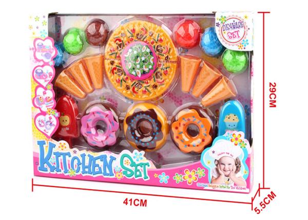 Plastic Children's Play Cooking Sets with Ice Cream Dessert Pizza Cake 23 Pcs