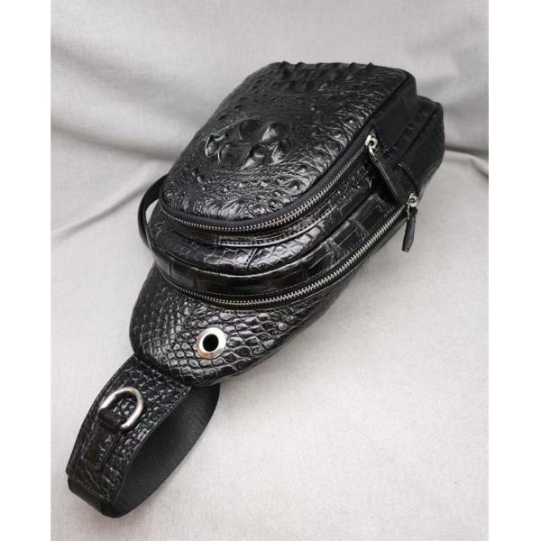Genuine Real Crocodile Skin Men's Casual Chest Bag Authentic Alligator Leather Male Crossbody Bag Messenger Bag