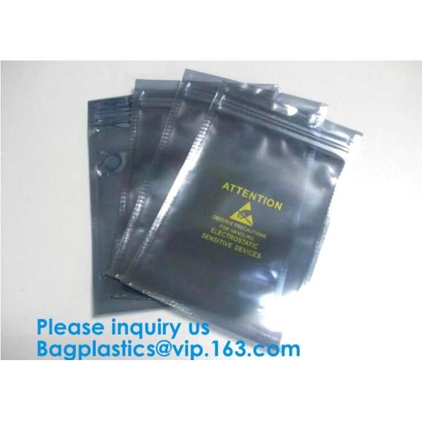 Aluminium Plastic Antistatic K Esd Shielding Electronic Packaging Pet Bag With Zip,Black Conductive Bag, Grid Bag