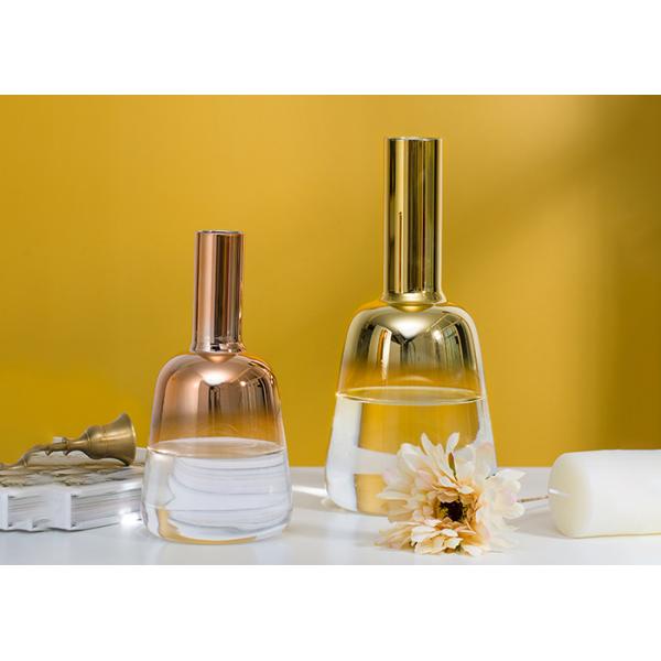 Living Room Decorative Glass Vases Single Flower Gold Plated Glass Vase