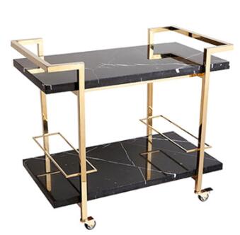 Stainless Steel Minimalist Bar Cart Trolley On Wheels For Beverage Apartment