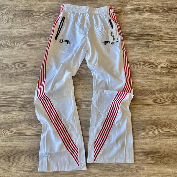 Custom Logo Windbreaker Sweatpants Joggers Pants Nylon Stripe Trousers Wide Leg Sweat Pants Men's Loose Pants & Trousers