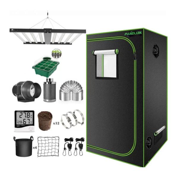 150x150x200cm Tenda de cultivo Kit completo para ervas daninhas 800w Spectra Barras de cultivo sintonizáveis