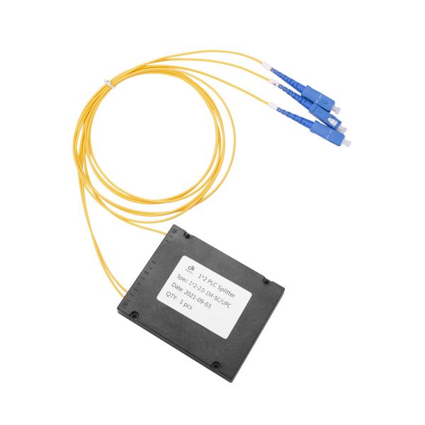 SC / UPC 2.0mm 1M ABS Module Fiber Optic Splitter G657A 1x2 PLC Singlemode