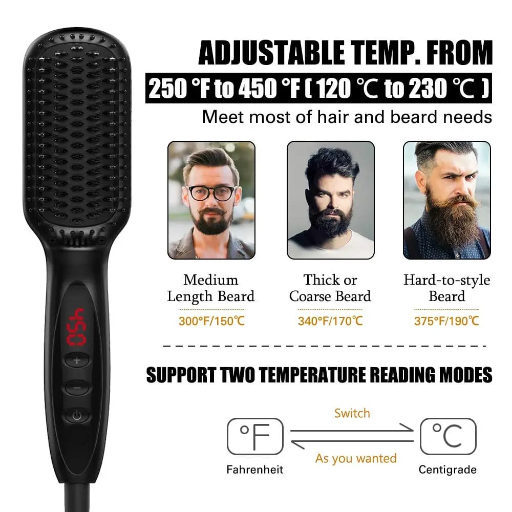 RTS J Electric Portable Hair Straightener for Men with Multi-Functional Styling Comb Set Household & Hotel Use Gift Box