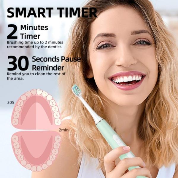 31200VPM IPX7 Smart Electric Toothbrush With Type C Charging Light Weight