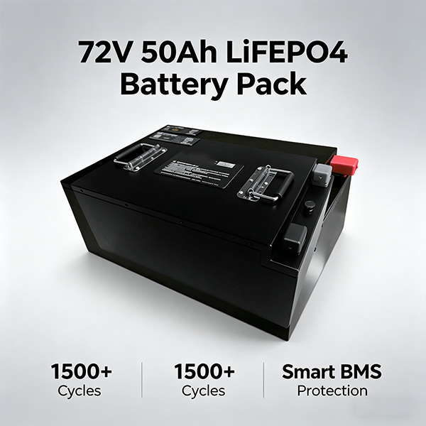 72V 50Ah Lithium Ion Battery Pack with LiFePO4 Technology for 1500 Cycles in Ebike and Electric Motorcycle