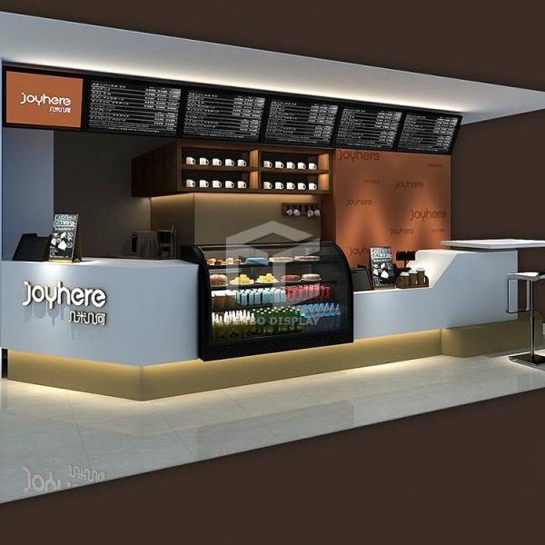 OEM Modern Tea Shop Kiosk T4 Light Finished Laminate Surface