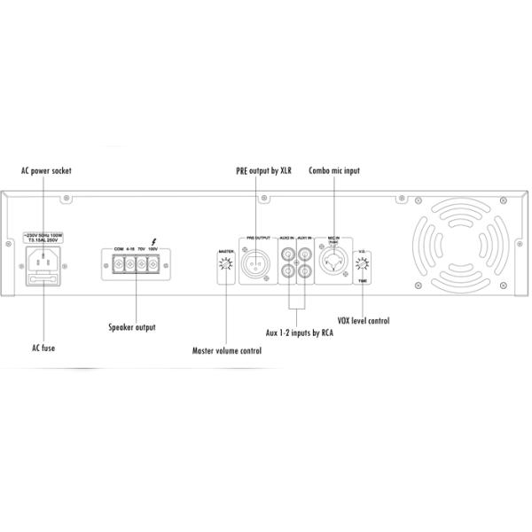 Black Stereo Power Amplifier Audio Integrated Amplifier