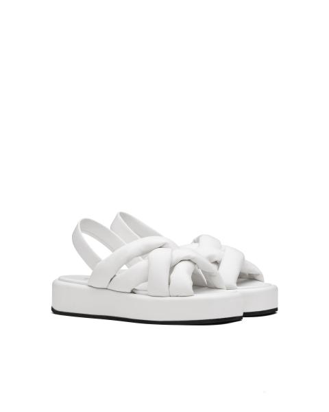Reinforced OEM White Platform Sandals Flat With Adjustable Slingback Straps