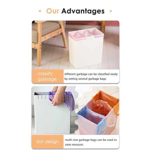 Structure Open Top Household Kitchen Dry and Wet Classified Plastic Trash Can With Lid
