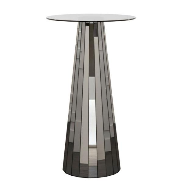 Modern Mirrored Circle Glass Coffee Table For Contemporary Living Room 64x64