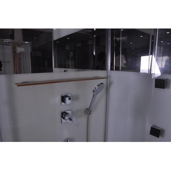 Роскошные душевые кабины угла массажа, прямоугольная кабина ливня с бамбуковым местом 1200кс800кс2150мм