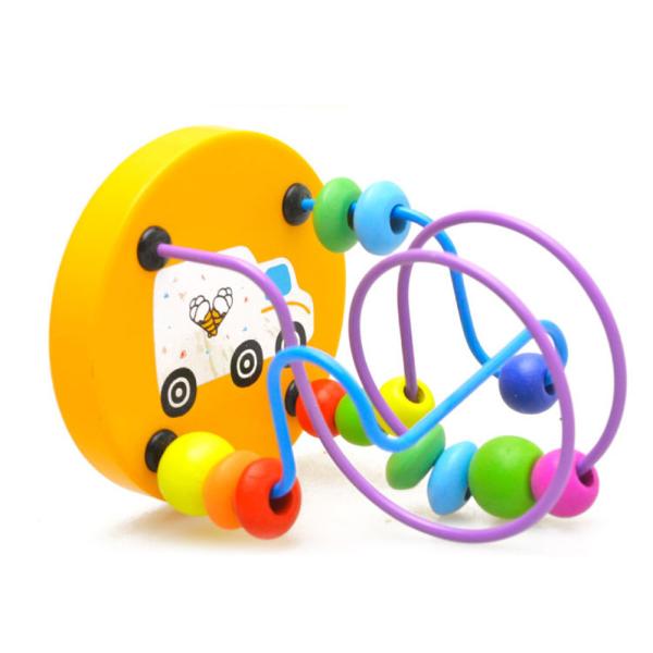 Big Bricks 9.3cm Wooden Around Beads Toy Colored ISO9001