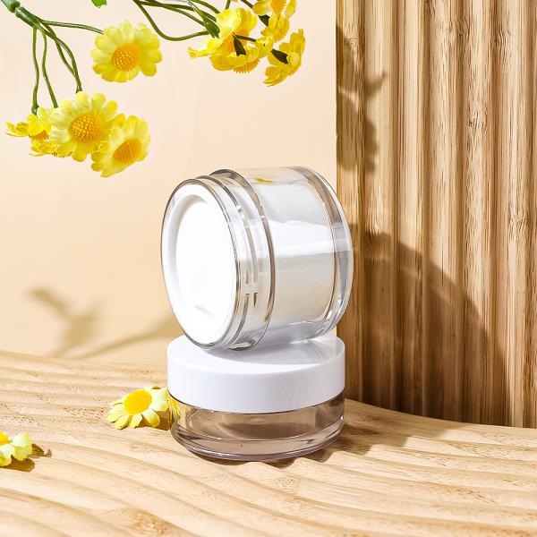 Transparent PET Cosmetic Cream Jar with Spoon 15ml-100ml