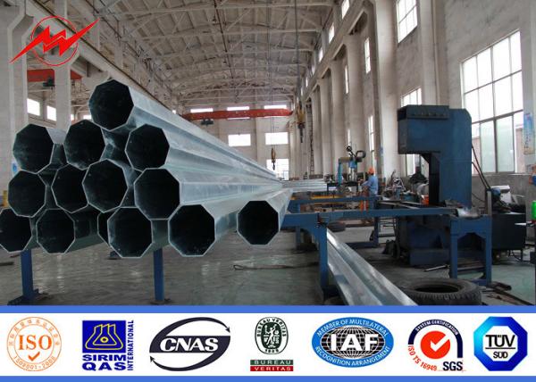 Polygon Single Circuit 18m Electric Power Pole For Distribution Line Project