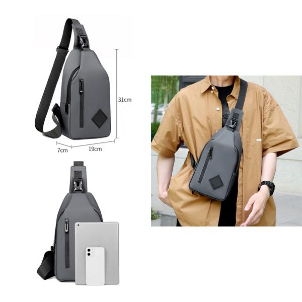 Customized Waterproof Chest Bags With USB Charging Port Crossbody Sling Bag