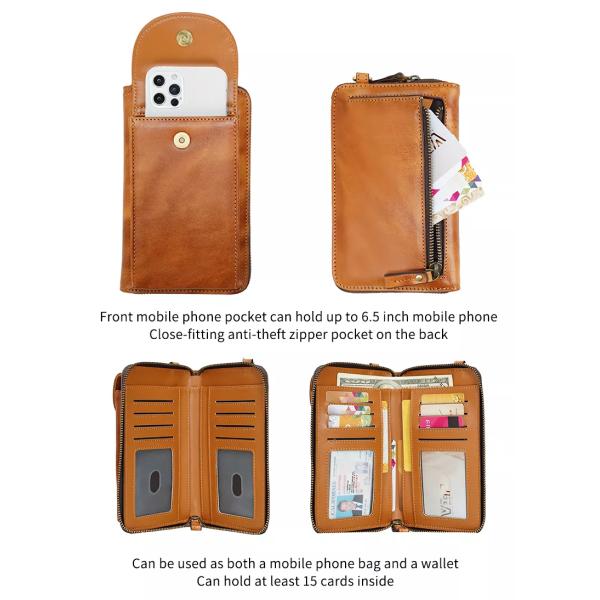 Antiwear бумажник сотового телефона дам, мини взаимное портмоне сотового телефона тела 6.5inch