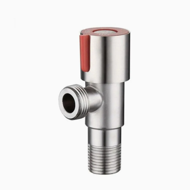 Lead-Free SUS304 Angle Valve Brushed Finish High Pressure Resistant Water Shut-off Valve for Home Plumbing