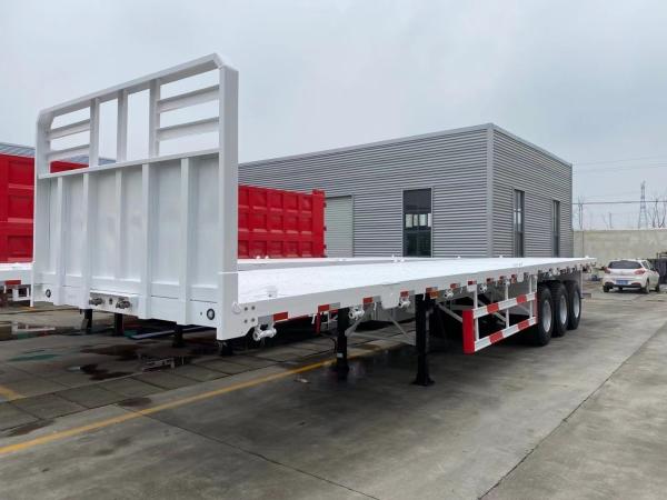 3 Axles 20-45FT 60t 70t 80t Container Flatbed Semi Trailers with Jost E100 Landing Gear