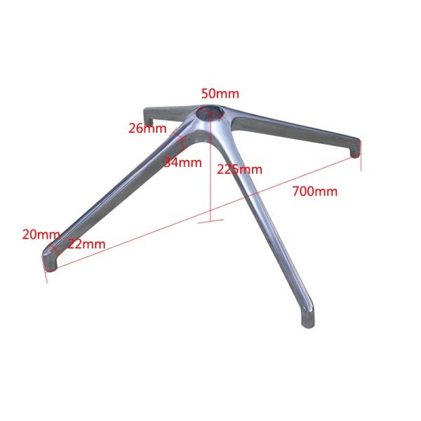 700mm Swivel Office Chair Metal Base Aluminum Alloy Die Casting Integrated Molding