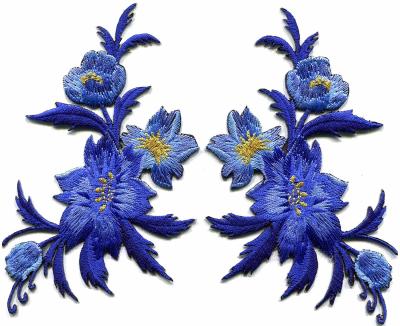 Sew - On 3D Embroidery Patches / Flower Iron On Patches Muti Backing