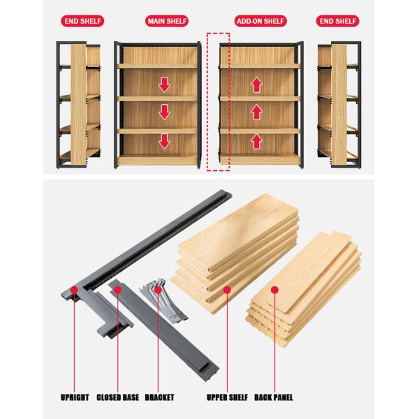 Cold Rolled Steel Customized Supermarket Display Shelving Racks