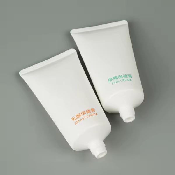 Tubo de bambú de 50 ml para envasado, tubo de crema de plástico blanco con tapa de bambú