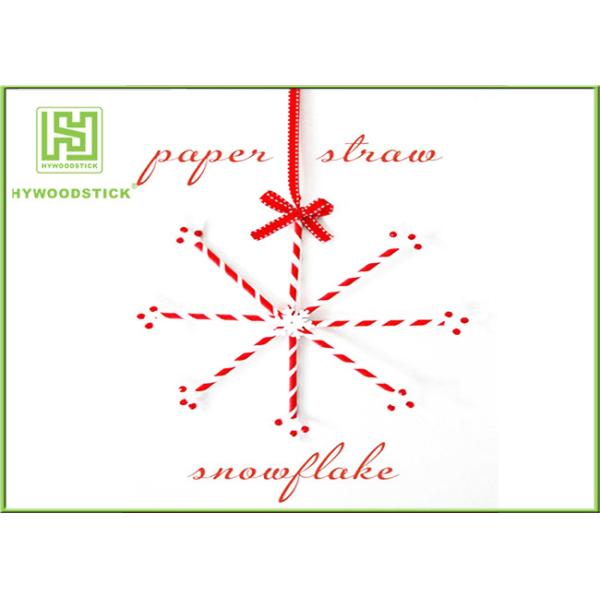 Wedding Decoration Striped Paper Straws For Drinking 197 * 6mm Size