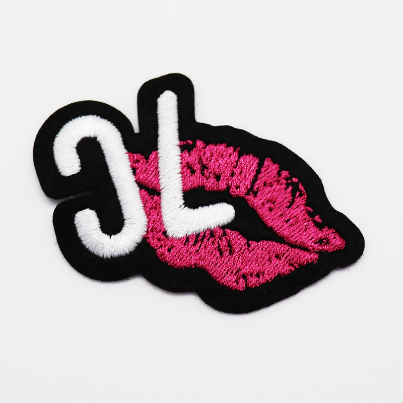 Customized New Fashion Lip logo Small 3d Bubble Digital Embroidery Skirt Patch